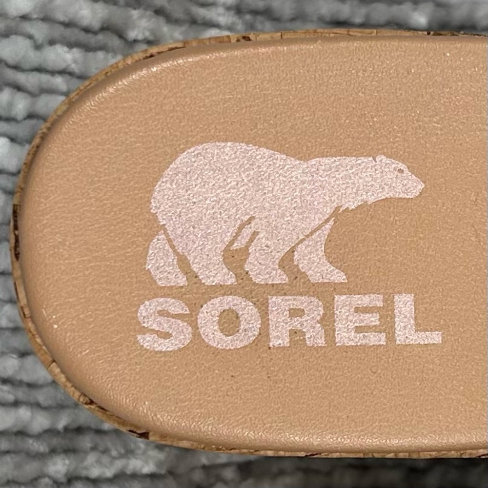 Sorel Cameron Wedge Chalk White Cork Wedge Mule Sandal Size 8.5 - Picture 7 of 11